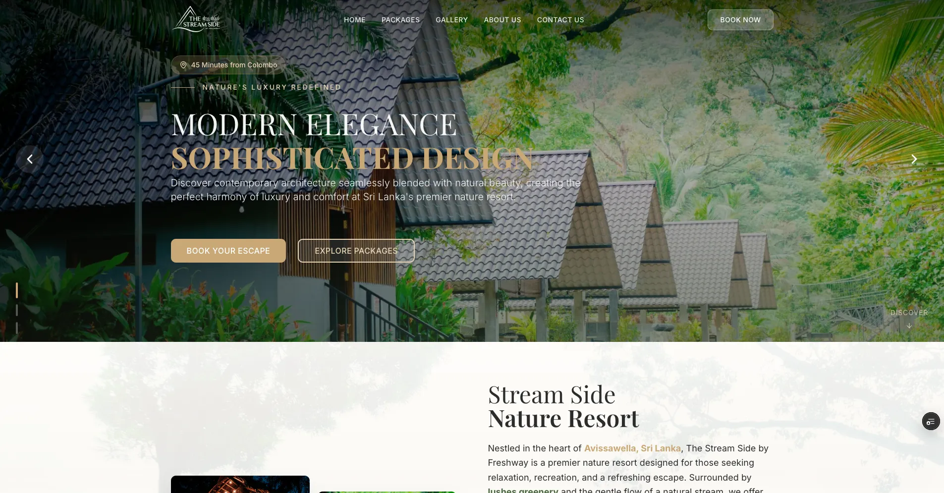 The Stream Side Nature Resort - Luxury Resort Website