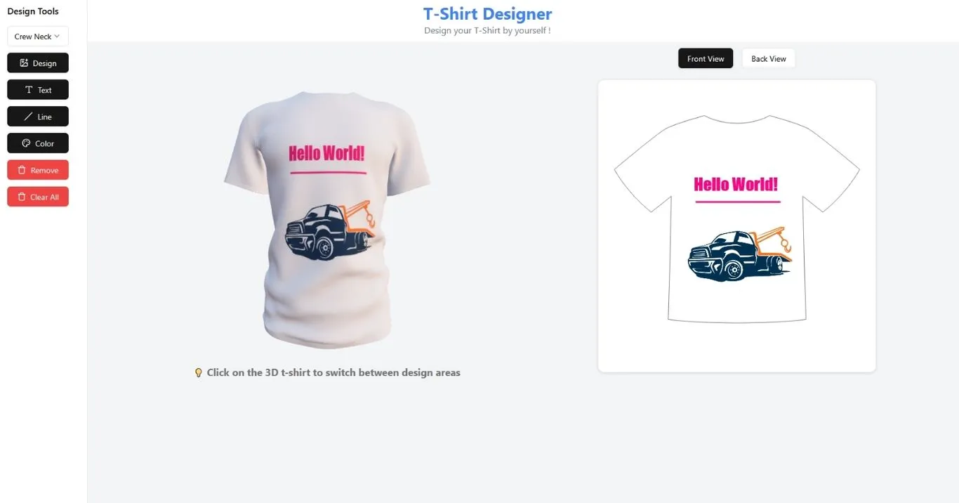 T-Shirt Design Studio - 3D Design Platform