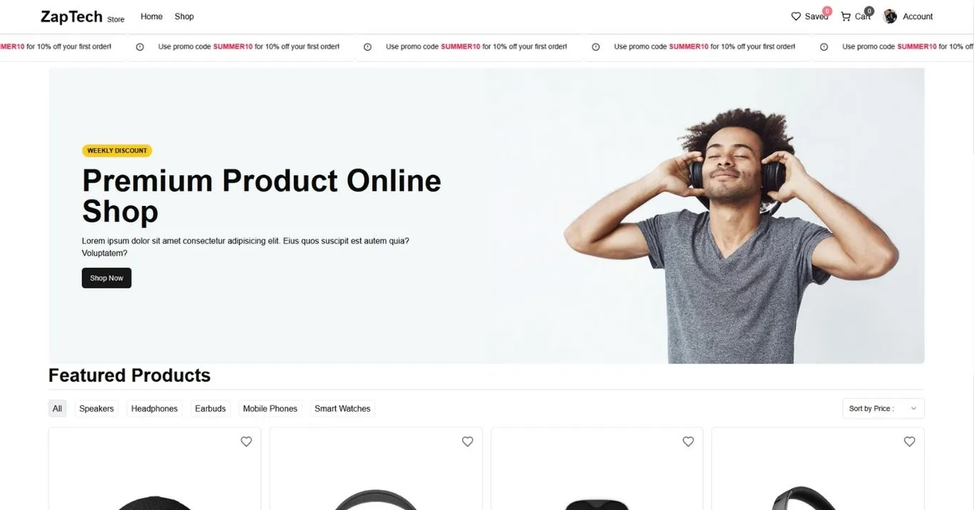 ZapTech E-Commerce Web App